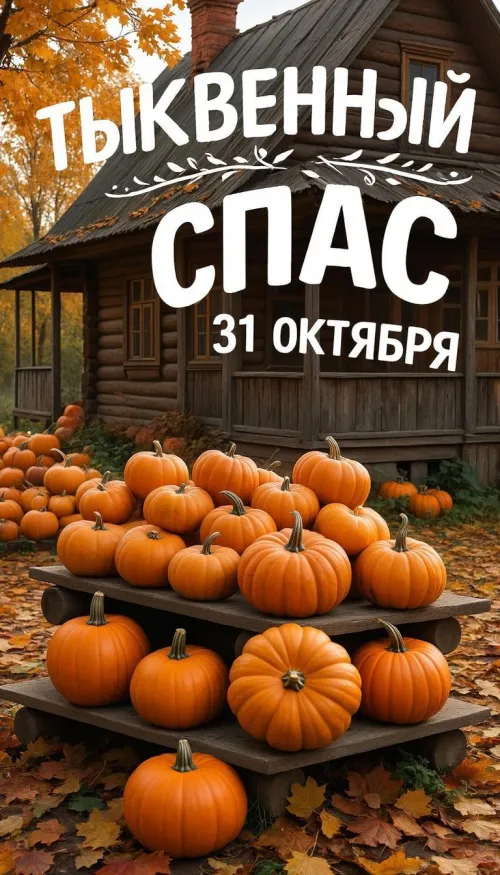 Красивые открытки с Тыквенным Спасом