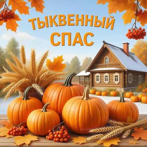 Красивые открытки с Тыквенным Спасом