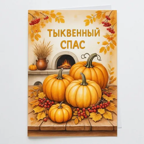 Красивые открытки с Тыквенным Спасом