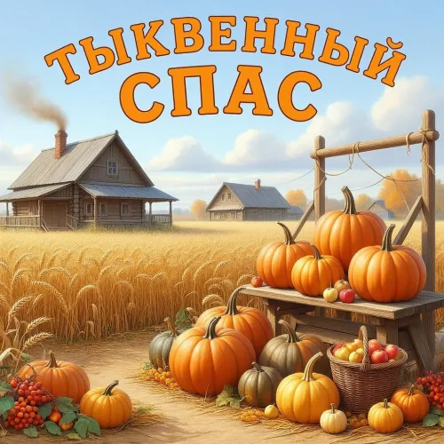 Красивые открытки с Тыквенным Спасом