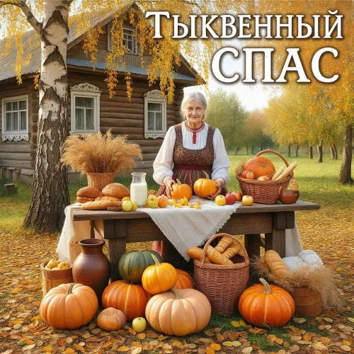 Красивые открытки с Тыквенным Спасом