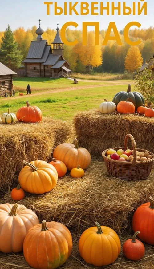 Красивые открытки с Тыквенным Спасом
