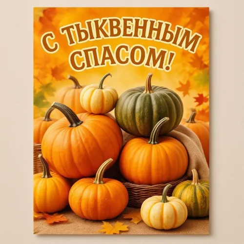 Красивые открытки с Тыквенным Спасом