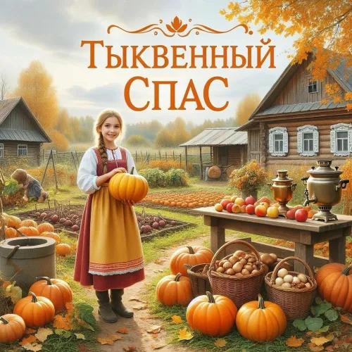 Красивые открытки с Тыквенным Спасом