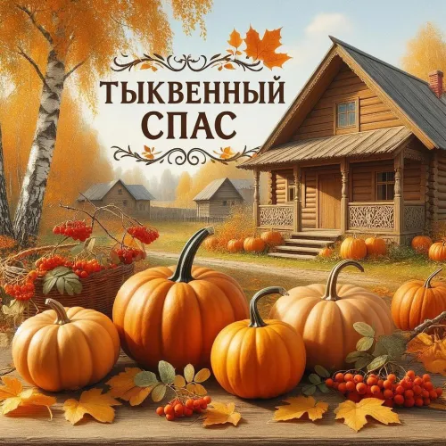 Красивые открытки с Тыквенным Спасом